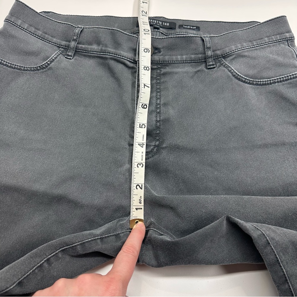 Lafayette 148 New York Dark Gray Classic Straight Leg Thompson Jean Pant Size 10 - Picture 8 of 9